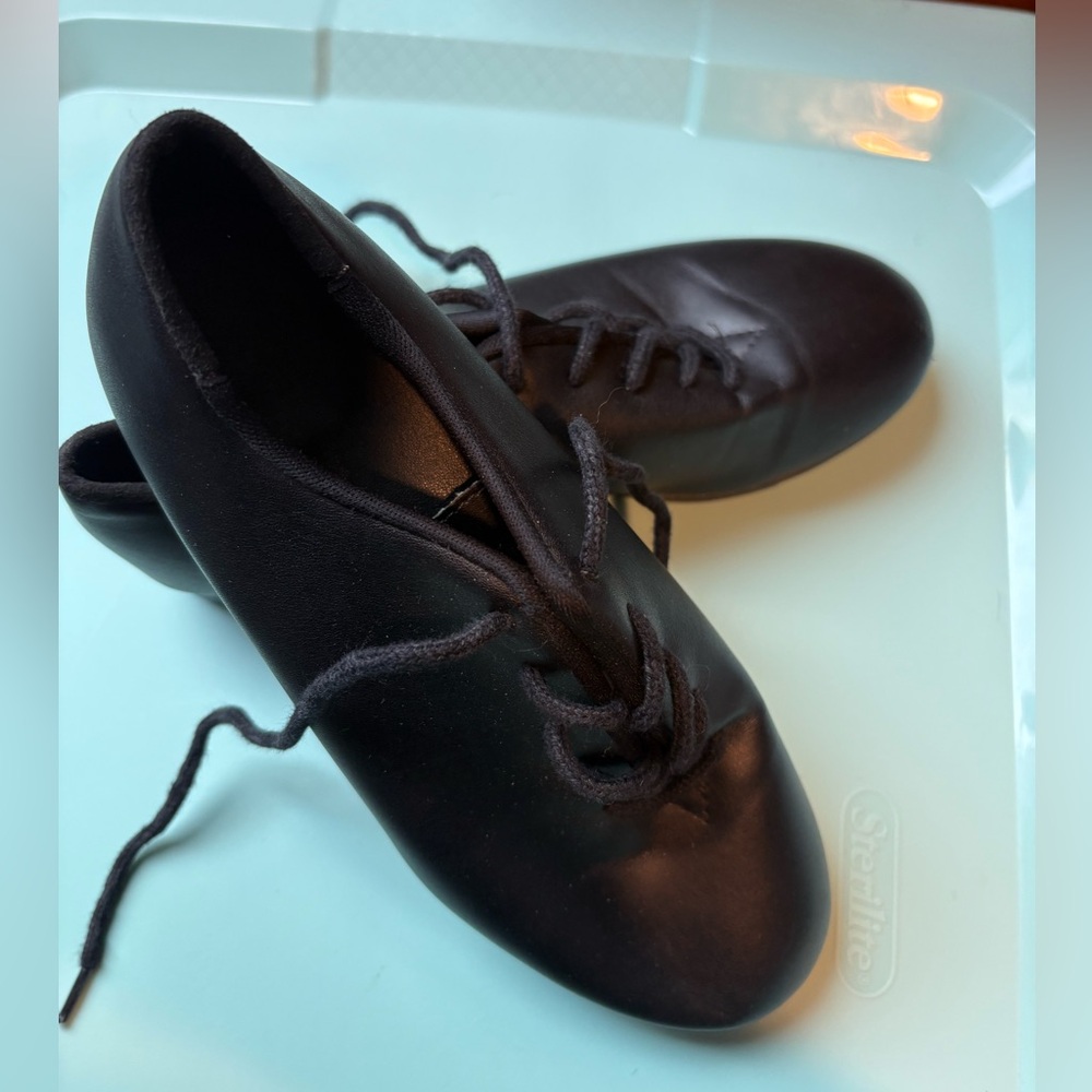 Girls Black Leather Tap Shoes